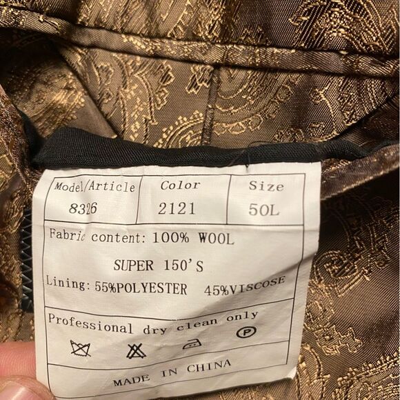 Luciano Carreli Plaid Super 150’s Wool Sport Coat Blazer 50L - Picture 10 of 15